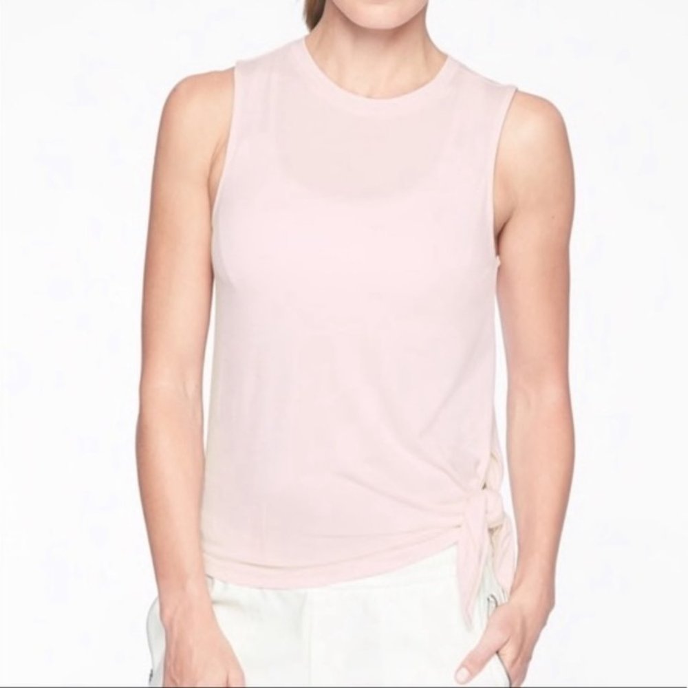 Athleta I Women's Pink Cloudlight Asym Side Tie Tank I Size M